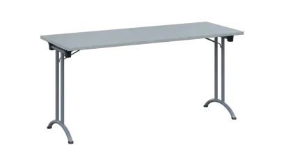 SLA 160 lak skládací jednací stůl 1600x600, deska 25 mm, podnož stříbrný lak, deska šedá